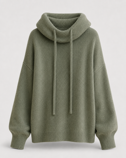Kuscheliger Pullover mit Stehkragen – Vorderansicht