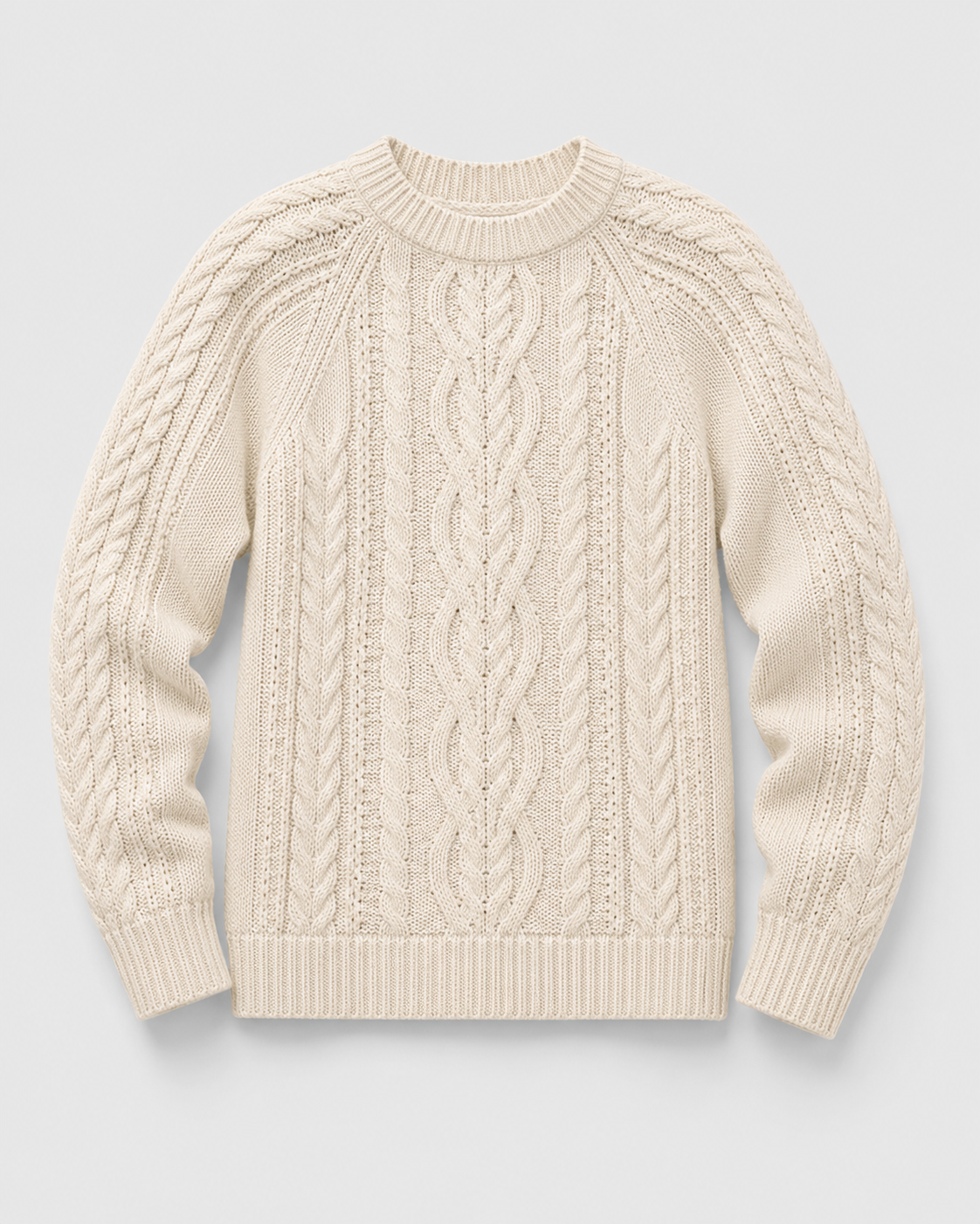Klassischer Zopfstrick-Pullover – Rückansicht