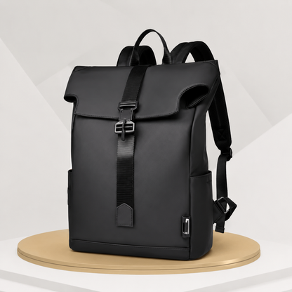 Urbaner Rolltop-Rucksack – Seitenansicht