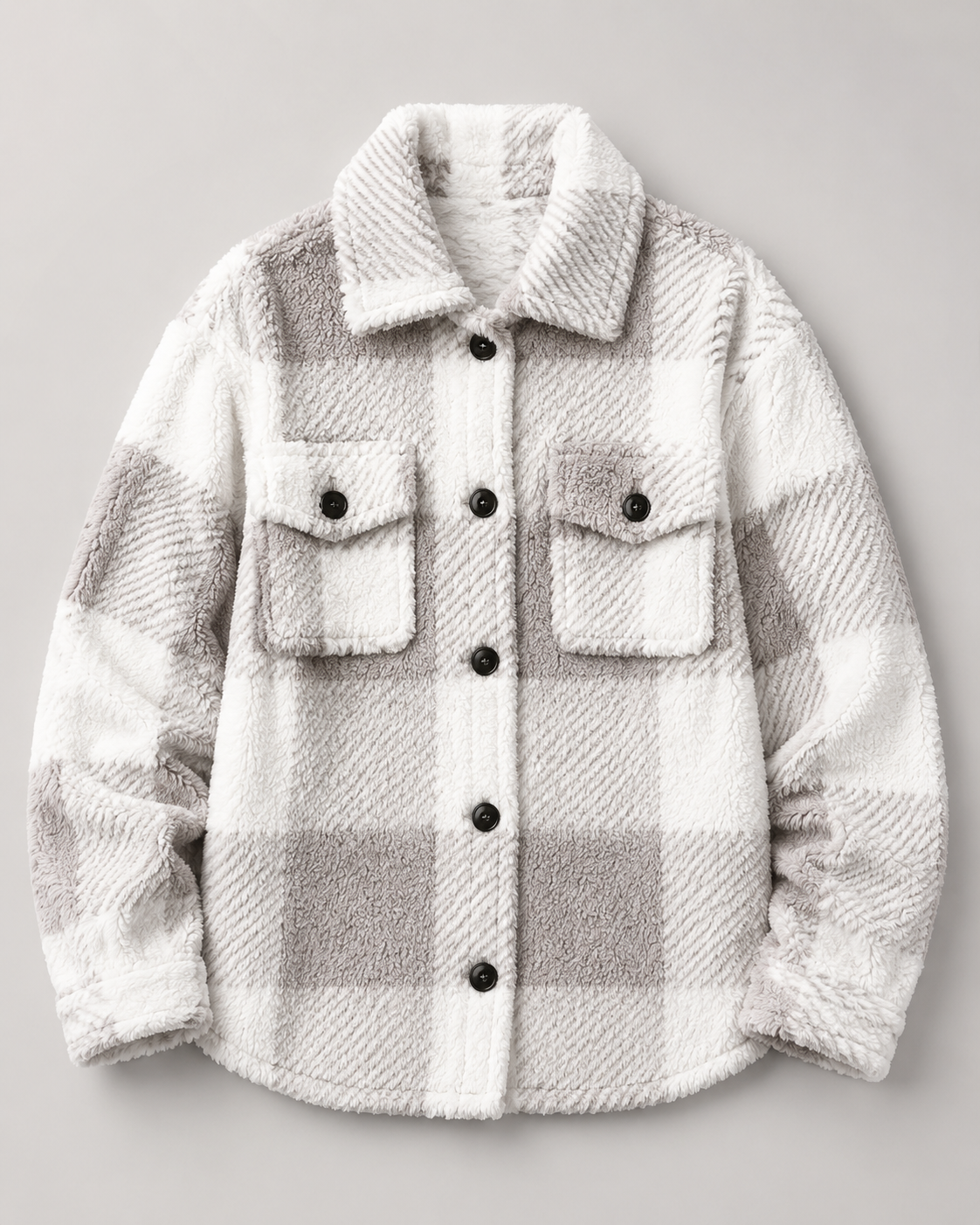 Karierte Fleece-Hemdjacke – Detailansicht