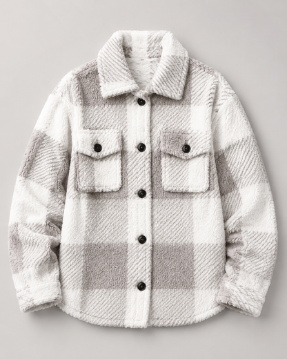 Karierte Fleece-Hemdjacke – Detailansicht