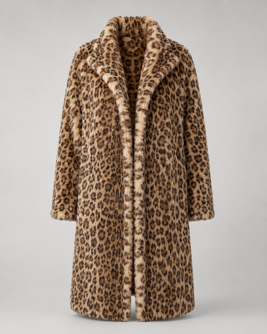 Kunstfellmantel im Leoparden-Look – Detailansicht