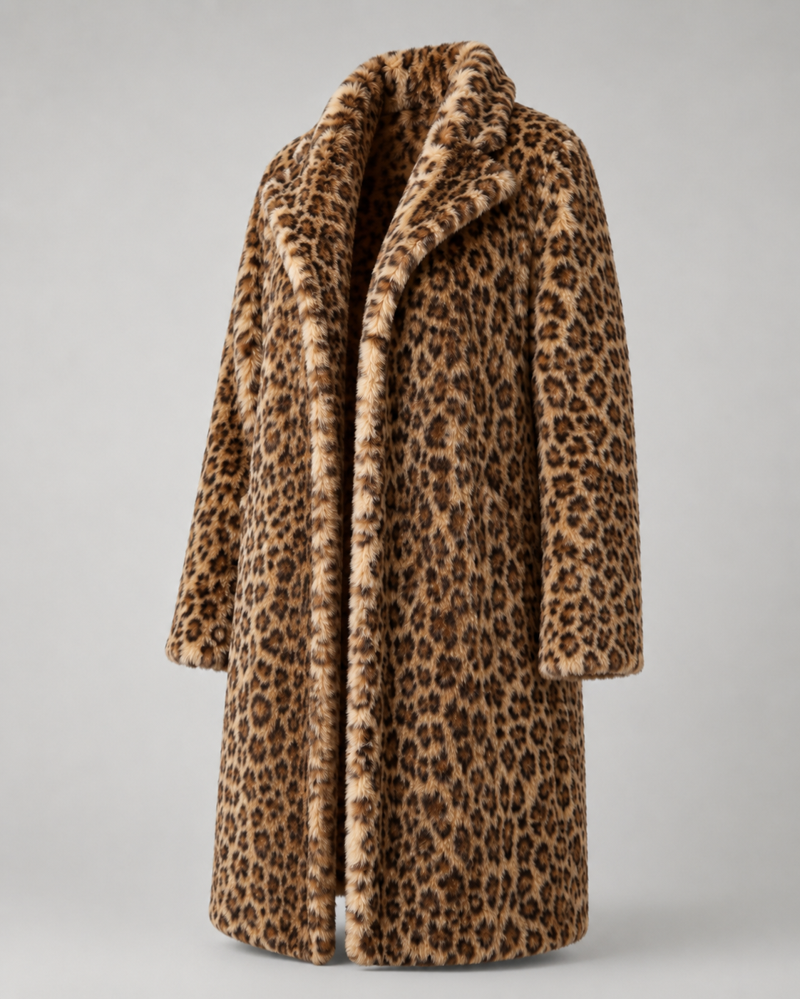 Kunstfellmantel im Leoparden-Look – Rückansicht