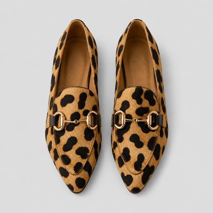 Spitze Loafer im Leoparden-Look – Detailansicht