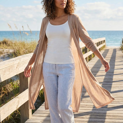 Flowing casual cardigan - Sandy - view 1