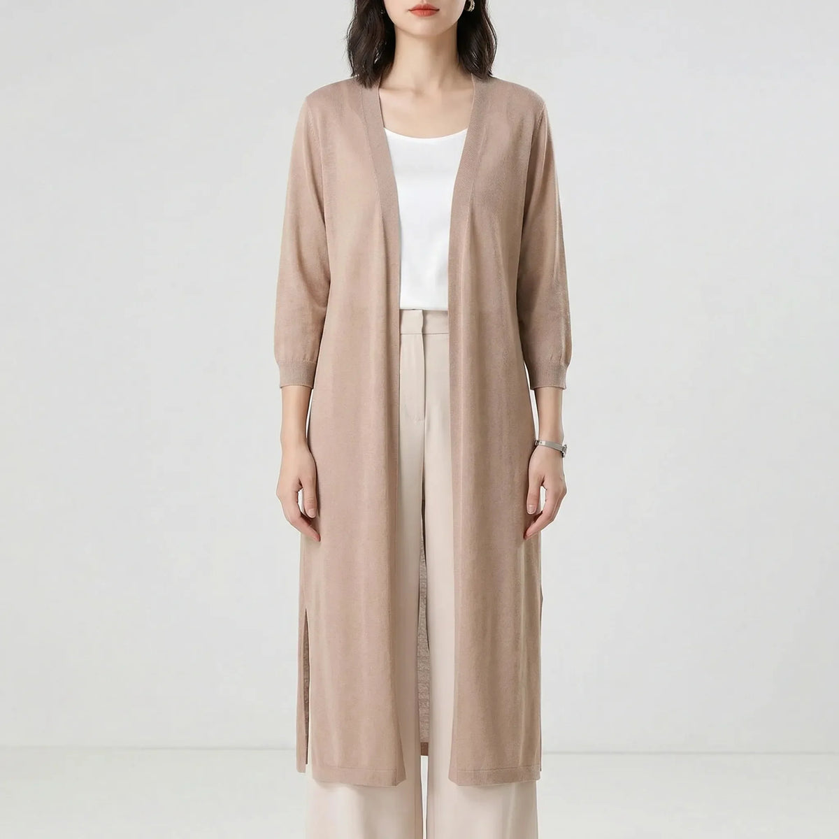 Flowing casual cardigan - Sandy - view 2