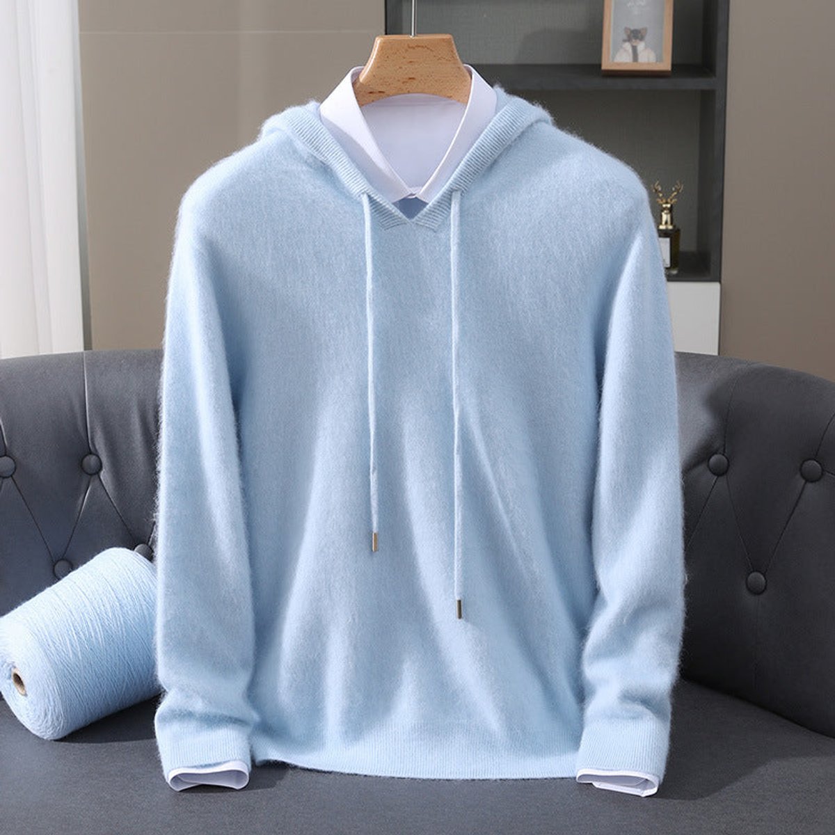 Sebastian | Men's Cashmere Hooded Pullover Knit Sweater - view 1