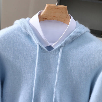 Sebastian | Men's Cashmere Hooded Pullover Knit Sweater - view 2