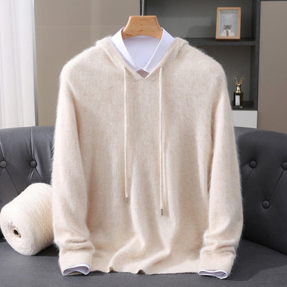 Sebastian | Men's Cashmere Hooded Pullover Knit Sweater - view 3