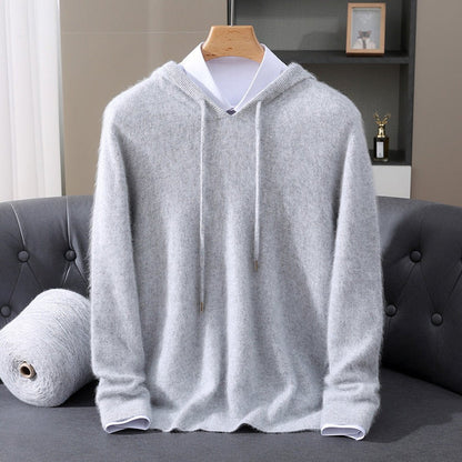 Sebastian | Men's Cashmere Hooded Pullover Knit Sweater - view 4