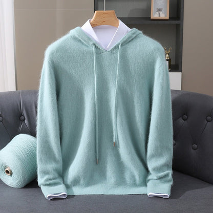 Sebastian | Men's Cashmere Hooded Pullover Knit Sweater - view 5