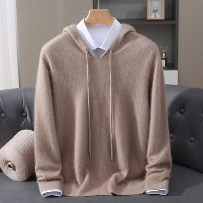 Sebastian | Men's Cashmere Hooded Pullover Knit Sweater - view 6