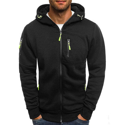 Benjamin | Men's Zip-Up Hooded Knit Sweater Fleece Pullover Hoodie - view 2