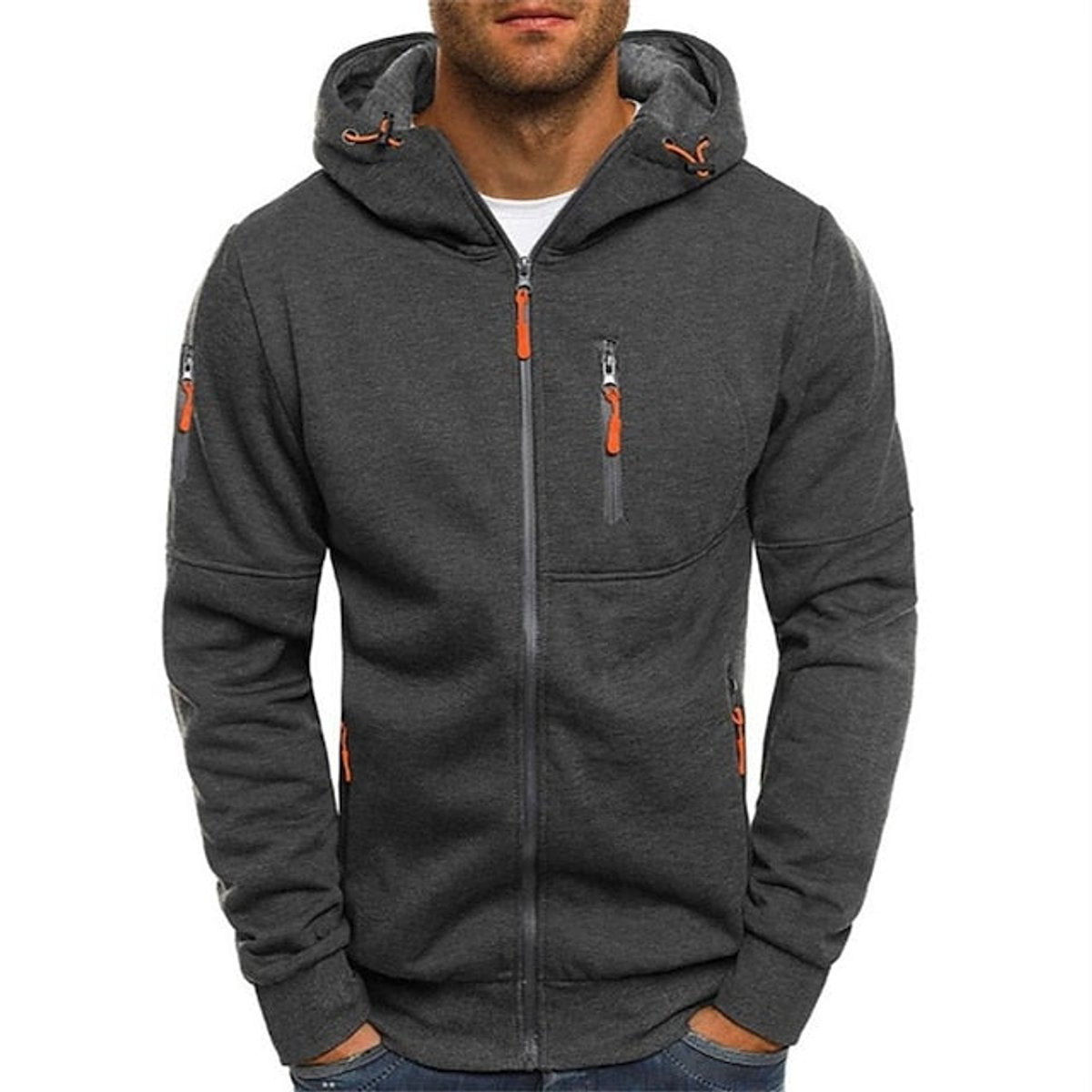 Benjamin | Men's Zip-Up Hooded Knit Sweater Fleece Pullover Hoodie - view 3