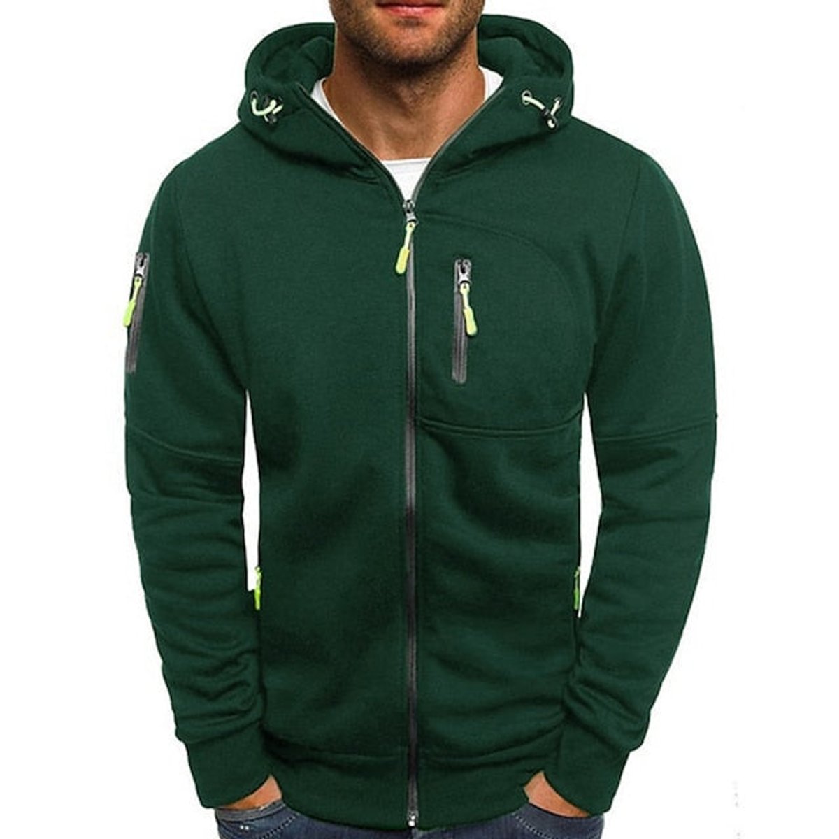 Benjamin | Men's Zip-Up Hooded Knit Sweater Fleece Pullover Hoodie - view 4