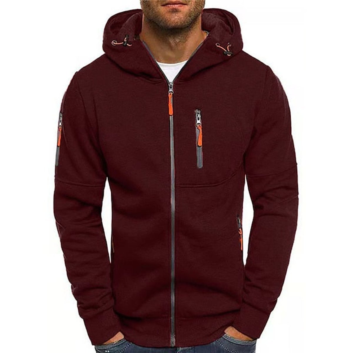 Benjamin | Men's Zip-Up Hooded Knit Sweater Fleece Pullover Hoodie - view 5