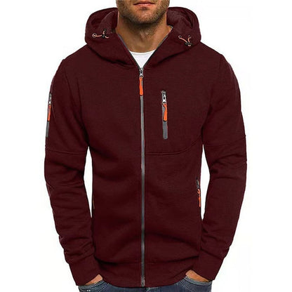 Benjamin | Men's Zip-Up Hooded Knit Sweater Fleece Pullover Hoodie - view 5