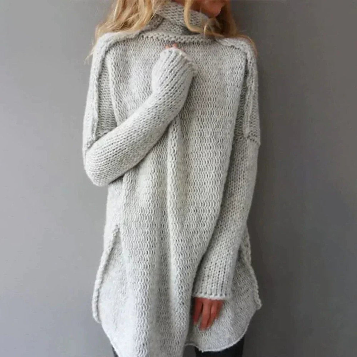 Olivia | Women's Oversized Chunky Knit Turtleneck Sweater - view 1