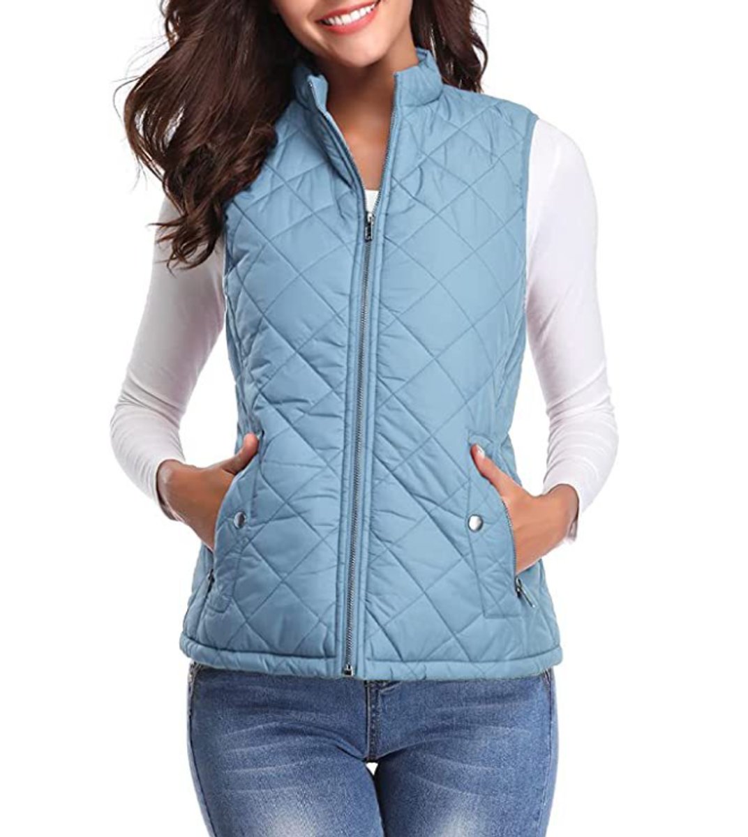 Charlotte | Women's Quilted Zip-Up Lightweight Puffer Vest Stand Collar - view 4