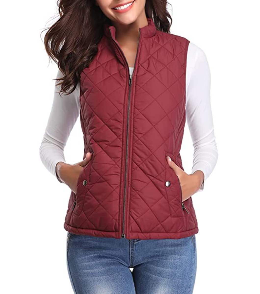 Charlotte | Women's Quilted Zip-Up Lightweight Puffer Vest Stand Collar - view 5